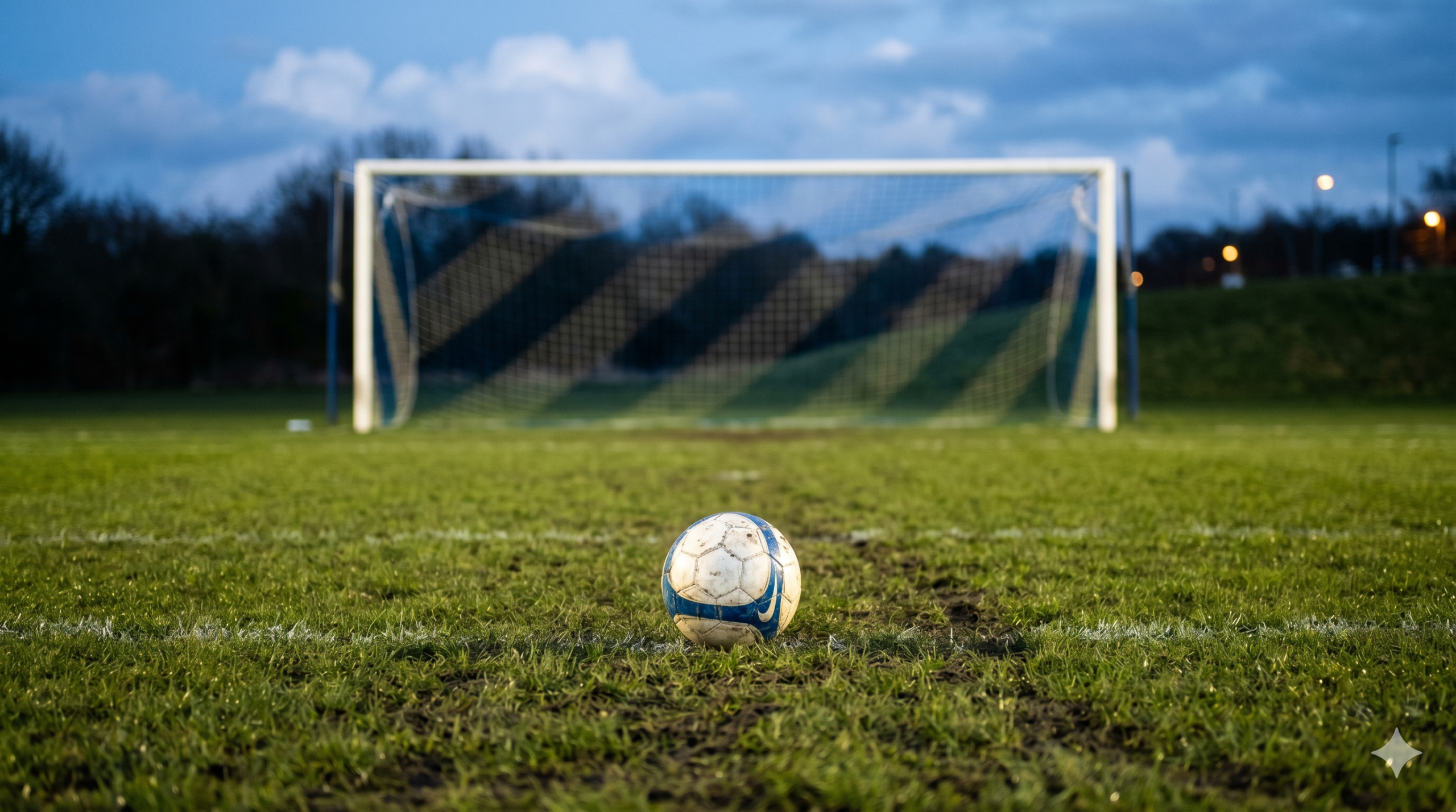 Fußball vor einem Tor