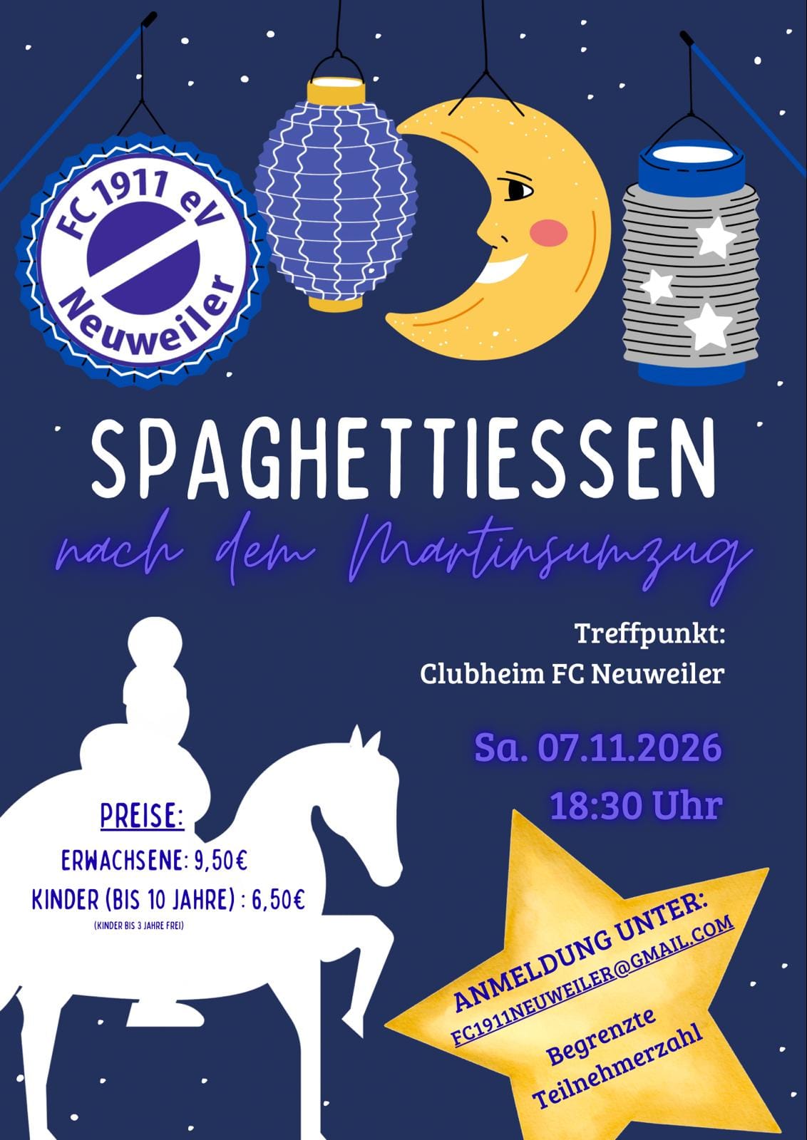 Spaghettiessen nach dem Martinsumzug